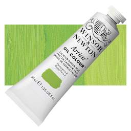 Winsor & Newton Artists' Oil Color - Cadmium Green Pale, 37 ml tube and swatch