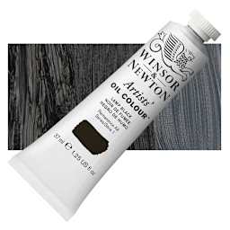Winsor & Newton Artists' Oil Color - Lamp Black, 37 ml tube and swatch