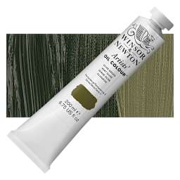 Winsor & Newton Artists' Oil Color - Olive Green, 200 ml tube and swatch