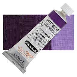 Schmincke Mussini Oil Color - Manganese Violet, 35 ml tube and swatch