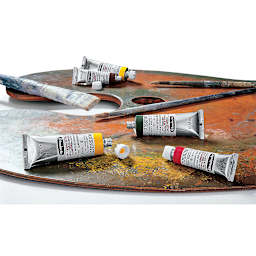 Schmincke Mussini Oil Paints on a paint palette