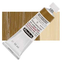 Schmincke Mussini Oil Color - Raw Umber Light, 35 ml tube and swatch