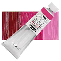 Schmincke Mussini Oil Color - Translucent Magenta, 150 ml tube and swatch