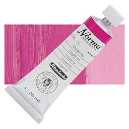 Schmincke Norma Professional Oil Paint - Magenta, 35 ml, Tube and swatch