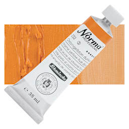 Schmincke Norma Professional Oil Paint - Chrome Yellow Hue Deep, 35 ml, Tube and swatch