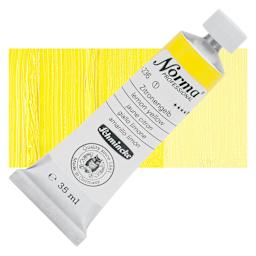 Schmincke Norma Professional Oil Paint - Lemon Yellow, 35 ml, Tube and swatch