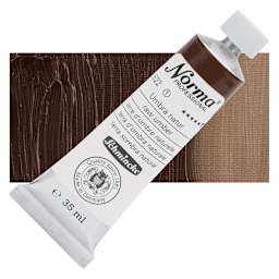 Schmincke Norma Professional Oil Paint - Raw Umber, 35 ml, Tube and swatch
