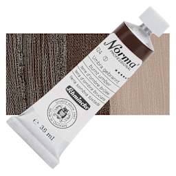 Schmincke Norma Professional Oil Paint - Burnt Umber, 35 ml, Tube and swatch