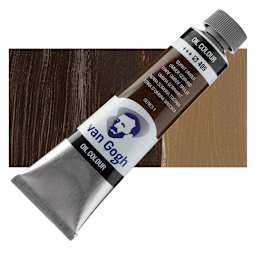 Van Gogh Oil Paint - Burnt Umber, 40 ml tube and swatch