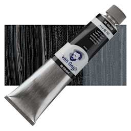 Van Gogh Oil Paint - Lamp Black, 200 ml tube and swatch