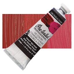 Grumbacher Pre-Tested Artists' Oil Color - Thalo Red Rose, 1.25 oz tube and swatch