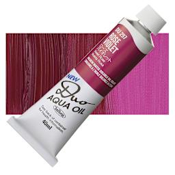 Holbein Duo Aqua Water Soluble Oil - Rose Violet, 40 ml tube and swatch