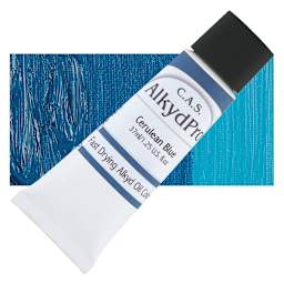 CAS AlkydPro Fast-Drying Alkyd Oil Color - Cerulean Blue, 37 ml tube and swatch