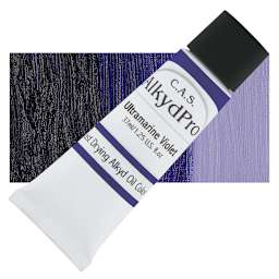 CAS AlkydPro Fast-Drying Alkyd Oil Color - Ultramarine Violet, 37 ml tube and swatch