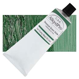 CAS AlkydPro Fast-Drying Alkyd Oil Color - Chromium Green Oxide, 120 ml tube and swatch