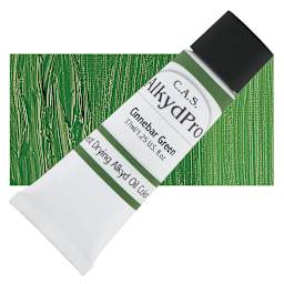 CAS AlkydPro Fast-Drying Alkyd Oil Color - Cinnebar Green, 37 ml tube and swatch