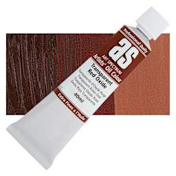 Art Spectrum Artists' Oil Paint - Transparent Red Oxide, 40 ml tube and swatch