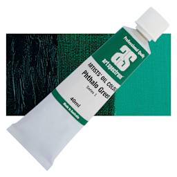 Art Spectrum Artists' Oil Paint - Phthalo Green, 40 ml tube and swatch