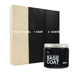 Gaffrey Acrylic Base Coat - Black, 16 oz Jar and Swatch