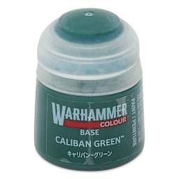 Warhammer Base Acrylic Paint - Caliban Green, 12 ml jar