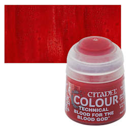 Citadel Technical Acrylic Paint - Blood For The Blood God, 12 ml, bottle and swatch
