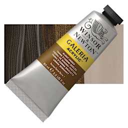 Winsor & Newton Galeria Flow Acrylic - Burnt Umber, 60 ml tube and swatch