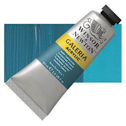 Winsor & Newton Galeria Flow Acrylic - Deep Turquoise, 60 ml tube and swatch