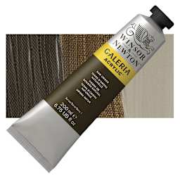 Winsor & Newton Galeria Flow Acrylic - Raw Umber, 200 ml tube and swatch
