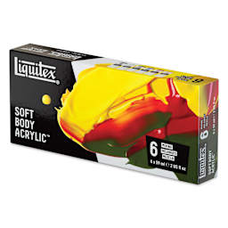 Liquitex Professional Soft Body Acrylics - Set of 6, Mixing Colors, 59 ml, packaging