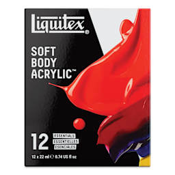 Liquitex Professional Soft Body Acrylics - Set of 12, Essential Colors, 22 ml, front of packaging