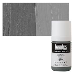Liquitex Soft Body Artist Acrylic - Neutral Gray 5, 59 ml bottle and swatch