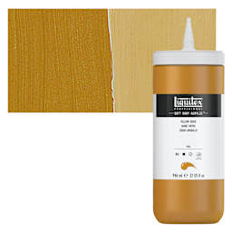 Liquitex Soft Body Artist Acrylic - Yellow Oxide, 946 ml bottle and swatch