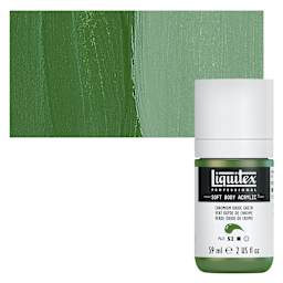 Liquitex Soft Body Artist Acrylic - Chromium Oxide Green, 59 ml bottle and swatch