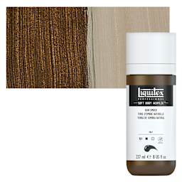 Liquitex Soft Body Artist Acrylic - Raw Umber, 237 ml and swatch