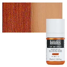 Liquitex Soft Body Artist Acrylic - Transparent Burnt Sienna, 59 ml bottle and swatch