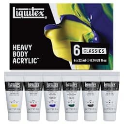 Liquitex Professional Heavy Body Acrylics - Set of 6, Classic Colors, 22 ml, set contents and packaging