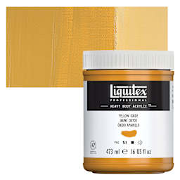 Liquitex Heavy Body Artist Acrylic - Yellow Oxide, 16 oz Jar and swatch