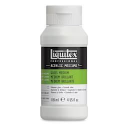 Liquitex Fluids Acrylic Medium -  Gloss, 4 oz Bottle. Front of bottle.