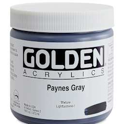 Golden Heavy Body Artist Acrylics - Paynes Gray, 16 oz Jar