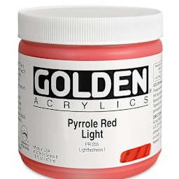 Golden Heavy Body Artist Acrylics - Pyrrole Red Light, 16 oz Jar