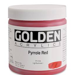Golden Heavy Body Artist Acrylics - Pyrrole Red, 16 oz Jar