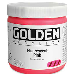 Golden Heavy Body Artist Acrylics - Fluorescent Pink, 16 oz Jar