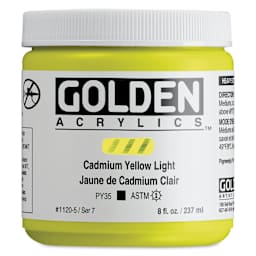 Golden Heavy Body Artist Acrylics - Cadmium Yellow Light, 8 oz Jar