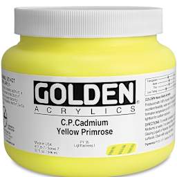 Golden Heavy Body Artist Acrylics - Cadmium Yellow Primrose, 32 oz Jar