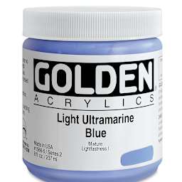 Golden Heavy Body Artist Acrylics - Light Ultramarine Blue, 8 oz Jar