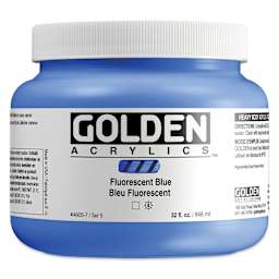 Golden Heavy Body Artist Acrylics - Fluorescent Blue, 32 oz Jar