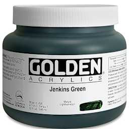 Golden Heavy Body Artist Acrylics - Jenkins Green, 32 oz Jar