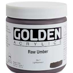 Golden Heavy Body Artist Acrylics - Raw Umber, 16 oz Jar