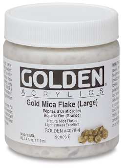 Golden Special Iridescent Acrylics - Gold Mica Flake (Large), 4 oz