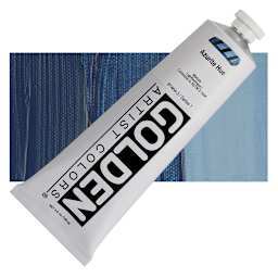 Golden Heavy Body Artist Acrylic - Azurite Hue, 5 oz tube and swatch